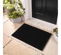 OHS Welcome Mat Front Door Mat Inside Outdoor Coir Doormat, Black - 40x60cm | Stylish Door Mat Non-Slippery Heavy Duty Washable Entrance Rug Perfect for Dirt Trapping Hallway Entryway Front Door Mat