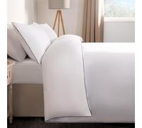 OHS White Bedding Superking Duvets Sets, Super Soft Cosy Warm Microfibre Polyester Stylish Black Piped Edge Superking Bedding Comfy Quilt Cover with Matching Pillowcases