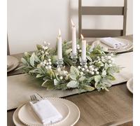 OHS White Berry Artificial Wreath Flower Foliage Christmas Home Decor OHS Multicolor