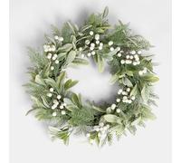 OHS White Berry Wreath for Front Door, 40cm/16 Inch Spring Summer Door Wreaths Christmas Decorative Artificial Small Wreath for Farmhouse Wedding Home Wall or Fireplace