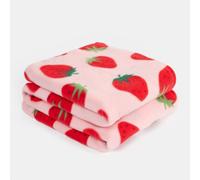 Dreamscene 10 x Fleece Throw Blankets, Pink Strawberry Joblot Ultra Soft Throw Warm Blankets for Living Room Bedroom Travel Camping Comfy Fleece Throw Wholesale Blankets, 120 x 150cm