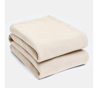 OHS Wholesale 10 X Plain Fleece Blanket Sofa Throw Joblot, Natural - 200 X 240Cm
