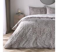Ohs Willow Reversible Floral Bedding Set Duvet Cover With Pillowcase, Grey - King