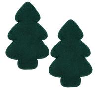 OHS Winter Cushion 1/2 Pack Christmas Tree Filled Home Decor Plush Plump Soft Fleece in Green OHS Green