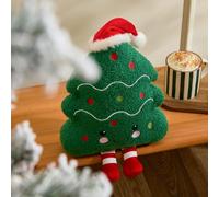 OHS Winter Tree Christmas Cushion Stuffed Plush Throw Pillow, Green | Christmas Decorations Novelty Cushions Soft Comfy Decorative Pillows for Sofa Living Room Bedroom Playrooms