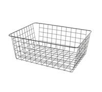 OHS Wire Basket Storage Large Metal Basket Freezer Kitchen Storage, Black