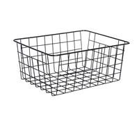 OHS Wire Basket Storage, Small Wire Basket for Kitchen Storage Pantry Bathroom Cupboards Organising Vegetable Rack Metal Kitchen Storage Rack Black Basket