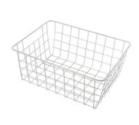 OHS Wire Basket Storage, Small Wire Basket for Kitchen Storage Pantry Bathroom Cupboards Organising Vegetable Rack Metal Kitchen Storage Rack White Basket