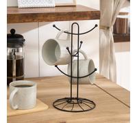 OHS Wire Mug Tree Countertop Cup Holder Hanger Organiser in Black OHS Black