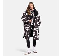 OHS Women's 2 Piece Geo Print Changing Robe & Half-Zip Teddy Fleece Co-Ord Set in Black | Size: Large/XL OHS Black L/XL