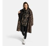 OHS Women's 2 Piece Leopard Print Changing Robe & Half-Zip Teddy Fleece Co-Ord Set in Natural | Size: S/M OHS Natural S/M