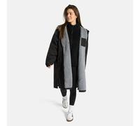 OHS Women's 2 Piece Plain Changing Robe & Full-Zip Teddy Fleece Co-Ord Set in Black | Size: Large/XL OHS Black L/XL