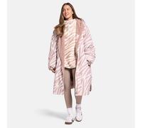 OHS Women's 2 Piece Zebra Print Changing Robe & Half-Zip Teddy Fleece Co-Ord Set in Pink | Size: S/M OHS Pink S/M