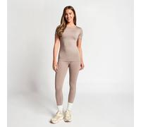 OHS Women's Animal Print Active Short Sleeve Top Quick Dry Gym Yoga Workout Tee in Beige | Size: Medium OHS Beige M
