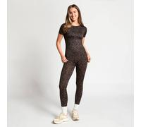 OHS Women's Animal Print Active Short Sleeve Top Quick Dry Gym Yoga Workout Tee in Brown | Size: Large OHS Brown L