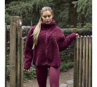 OHS Women's Coat Jacket Sherpa Lined Water Resistant Hoodie Drying Oversize Robe in Purple | Size: Large/XL OHS Purple L/XL