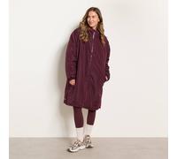 OHS Women's Contrast Sherpa Lined Water Resistant Coat Drying Changing Robe in Plum | Size: Large/XL OHS Plum L/XL