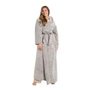 OHS Womens Dressing Gowns, Valentines Gifts for Her Super Soft Luxury Warm Full Length Dressing Gowns Oversized Extra Comfy - One Size, Teddy Marl