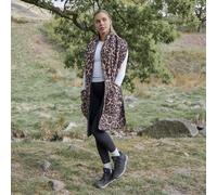 OHS Women's Fleece Scarf with Pocket Leopard Print Super Soft Fluffy Wrap in Natural OHS Natural One Size