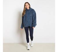 OHS Women's Full Zip Teddy Fleece Jacket Soft Lightweight Outerwear in Dark Blue | Size: S/M OHS Dark Blue S/M