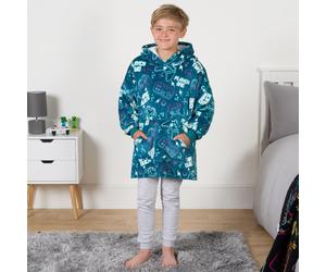 OHS Women's Gaming Hoodie Blanket Sherpa Fleece Throw Sweatshirt Oversized Warm Plush Soft in Teal OHS Teal One Size