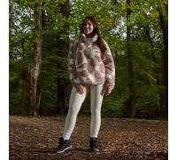 OHS Women's Geo Print Half Zip Sweatshirt Teddy Fleece Pullover Jumper Jacket in Beige | Size: Large/XL OHS Beige L/XL