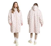 OHS Women's Jackets Changing Robe, Leopard Print Oversized Waterproof Jacket Fleece Lining Rain Coats for Women with Hood & Pockets Dry Robes Adult Womens Ladies Jackets for Outdoor, Beige - S/M