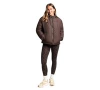 OHS Womens Padded Jacket Quilted Warm Packable Puffer Jacket - Burgundy, Leopard Print - S/M/L