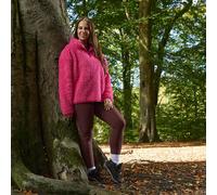 OHS Women's Plain Half Zip Sweatshirt Teddy Fleece Pullover Jumper Jacket in Bright Pink | Size: Large/XL OHS Bright Pink L/XL