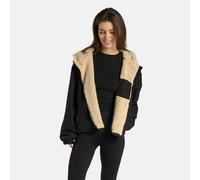 OHS Women's Plain Sherpa Lined Cropped Drying Changing Robe Water Resistant in Black | Size: S/M OHS Black S/M