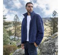 OHS Women's Plain Teddy Fleece Jacket Full Zip Outerwear in Dark Navy | Size: Large/XL OHS Dark Navy L/XL