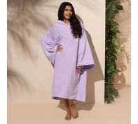OHS Women's Poncho Oversized Hooded Towel Bath Beach Robe in Purple OHS Purple One Size