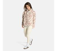 OHS Women's Printed Teddy Half Zip Fleece Sweatshirt Pullover Jumper Top in Beige | Size: S/M OHS Beige S/M