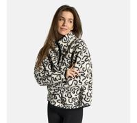 OHS Women's Printed Teddy Half Zip Fleece Sweatshirt Pullover Jumper Top in White | Size: S/M OHS White S/M