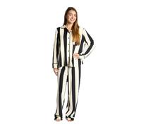 OHS Womens Pyjamas Stripe Long Sleeve Shirt and Full Length Bottom Pyjamas for Women Bride Pjs Set Two Piece Button Down Soft Warm Winter Nightwear Sleepwear Loungewear, Monochrome - L/XL