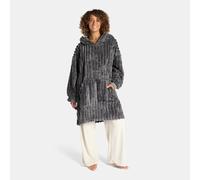 OHS Women's Ribbed Fleece Thermal Hoodie Blanket Loungewear in Charcoal OHS Charcoal One Size