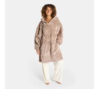 OHS Women's Ribbed Fleece Thermal Hoodie Blanket Loungewear in Light Brown OHS Light Brown One Size