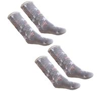 OHS Women's Star Teddy Fleece Bed Socks Fluffy 2 Pairs Sherpa Non Slip Sole, Grey in Light Grey OHS Light Grey One Size