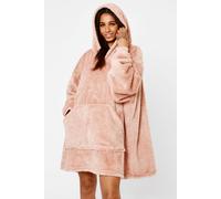 Teddy Fleece Oversized Giant Wearable Hoodie Blanket Brentfords Light Pink One Size