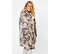 OHS Women's Tie-Dye Oversized Sherpa Fleece Hoodie Blanket in Charcoal OHS Charcoal One Size