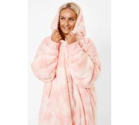OHS Women's Tie-Dye Oversized Sherpa Fleece Hoodie Blanket in Light Pink OHS Light Pink One Size
