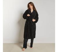 OHS Women's Tufted Arches Ultra Soft Fleece Hooded Dressing Gown Bathrobe in Black OHS Black One Size