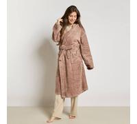 OHS Women's Tufted Arches Ultra Soft Fleece Hooded Dressing Gown Bathrobe in Light Brown OHS Light Brown One Size