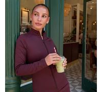 OHS Women's Ultimate Long Sleeve Zip Up Top Gym Yoga Workout Fitness Jacket in Maroon | Size: Large OHS Maroon L