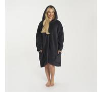 OHS Women's Zip Up Oversized Sherpa Fleece Hoodie Blanket in Black OHS Black One Size