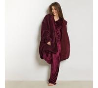 OHS Women's Zip Up Oversized Sherpa Fleece Hoodie Blanket in Burgundy OHS Burgundy One Size