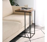 OHS Wood Effect C-Shaped Coffee Table Sofa Desk in Dark Brown OHS Dark Brown