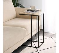 OHS Wood Effect C-Shaped Coffee Table Sofa Desk in Light Brown OHS Light Brown