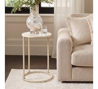 OHS Wood Effect Round C-Shaped Coffee Table Sofa Desk in Cream OHS Cream