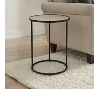Ohs Wood Effect Round C-Shaped Coffee Table Sofa Desk - Light Wood